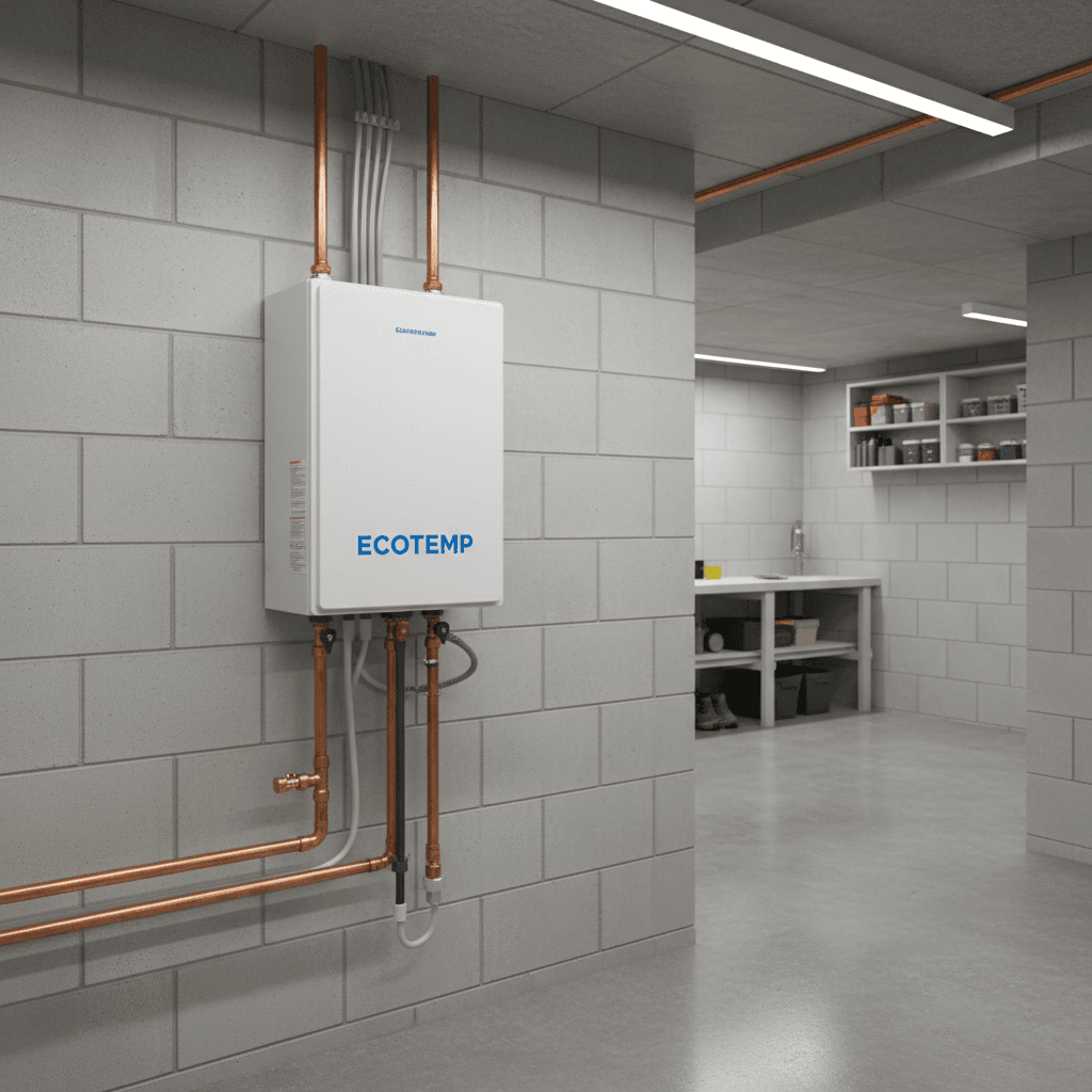 Rheem tankless water heater with copper piping