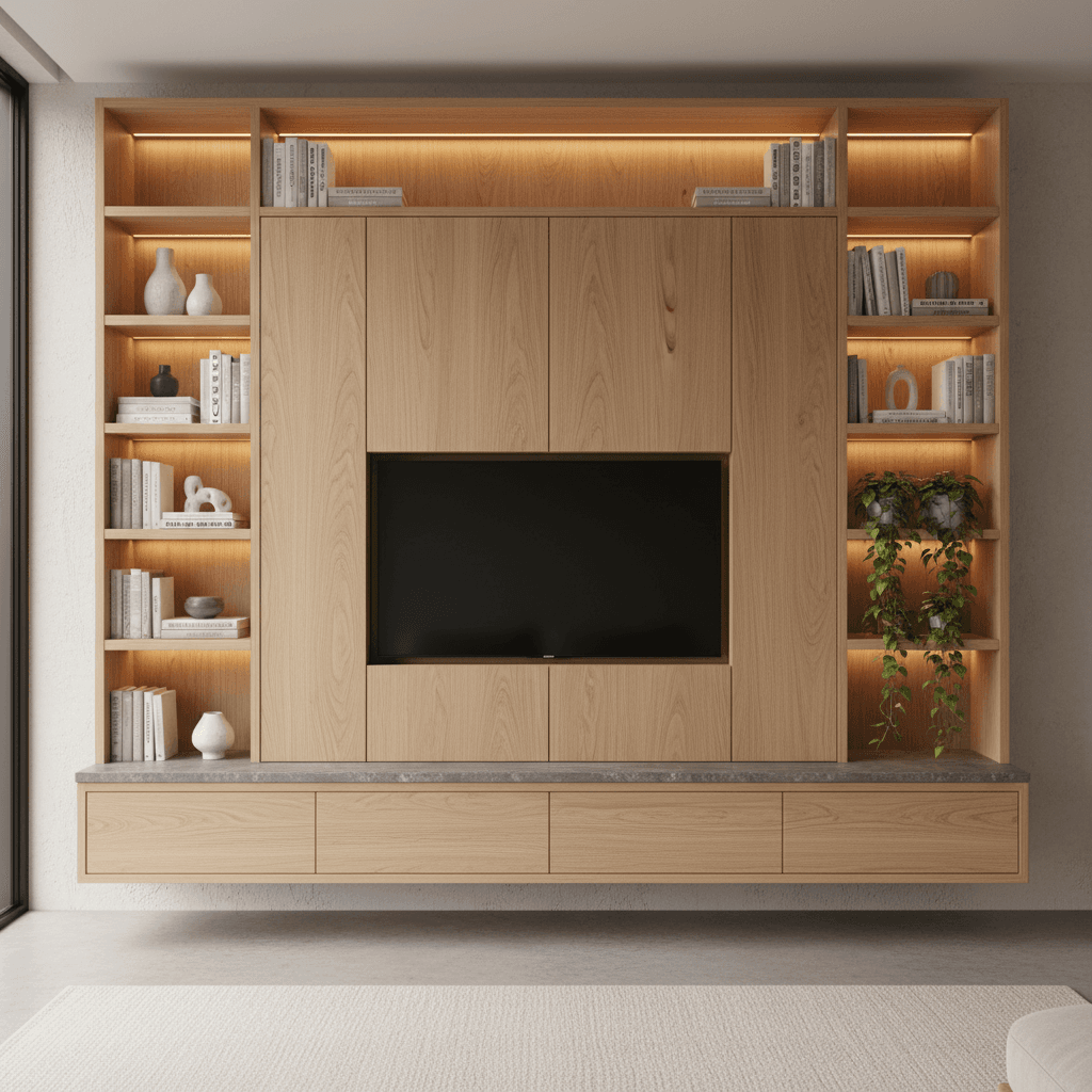 Professional built-in storage with refined architectural details
