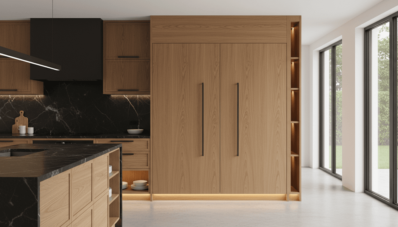 Panel-ready refrigerator seamlessly integrated into custom cabinetry