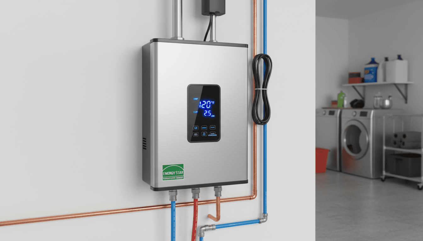 Energy efficient tankless water heater with digital controls