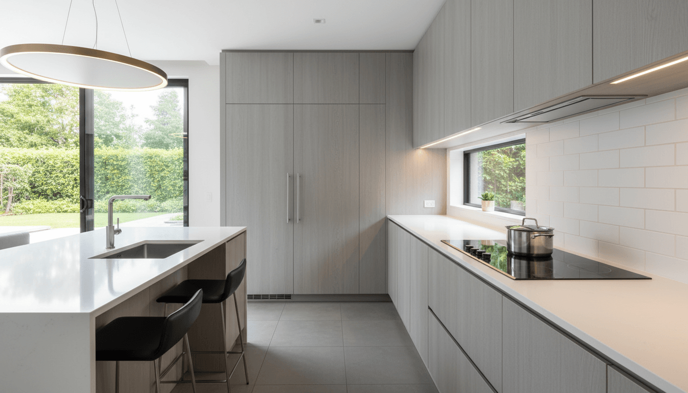 Smart appliance setup in a luxury kitchen