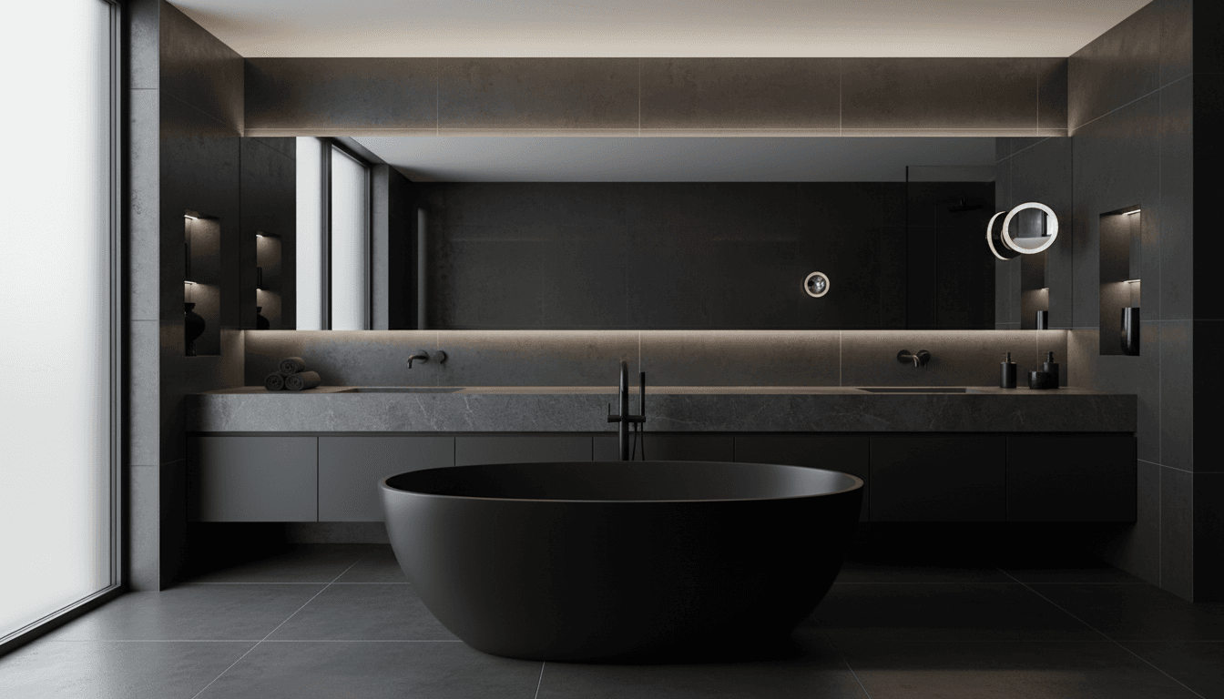 Bathroom before renovation showing old fixtures and crowded layout