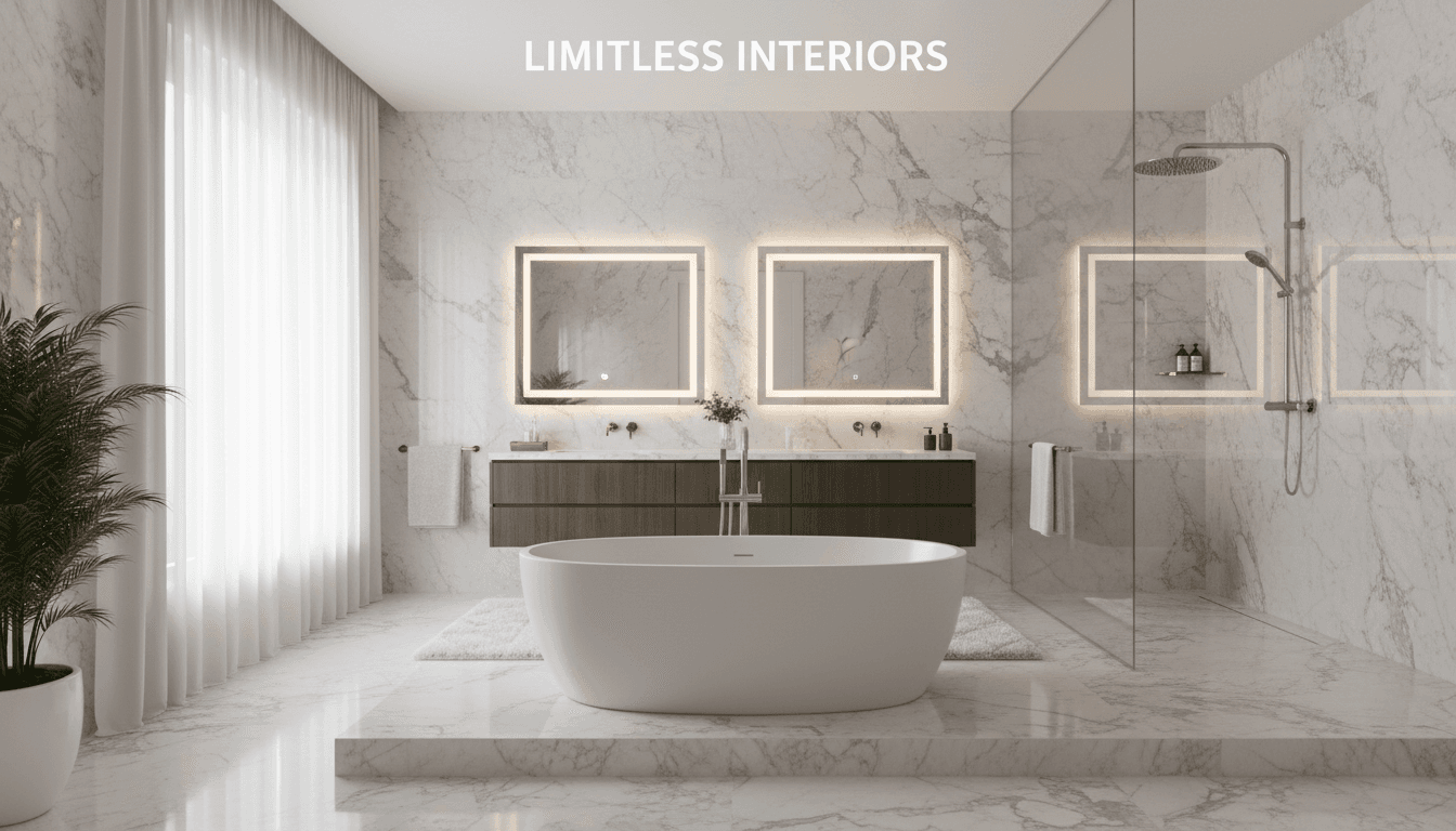 Luxury bathroom with marble finishes and premium fixtures
