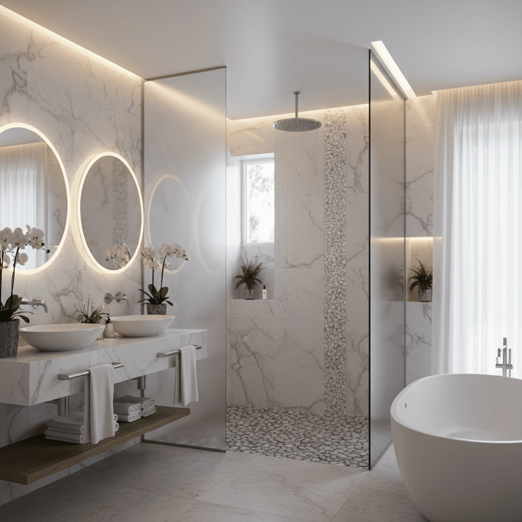 Premium bathroom with high-end shower installation
